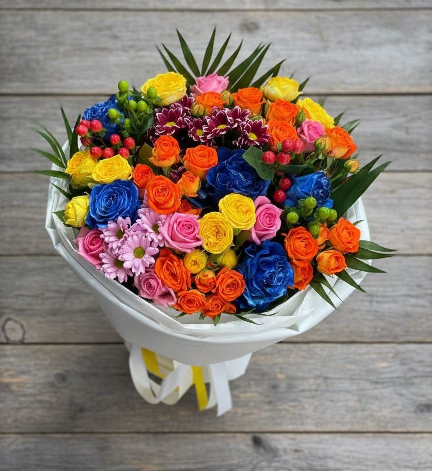 Букет цветов из: Розы и Хризантемы в Суворове