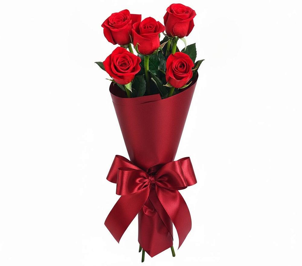 Букет 5 Красных роз Эдлесс Лав в Суворове