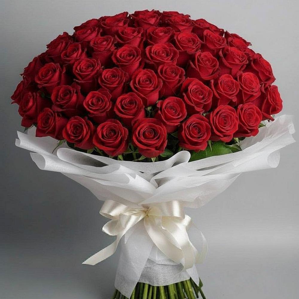 Букет 101 Красная роза Блэк Мэджик в Суворове