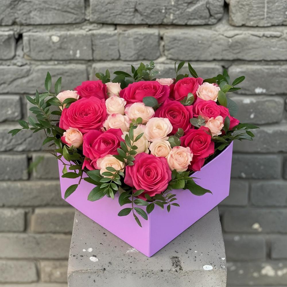 Цветочная композиция из Розы в коробке в Суворове