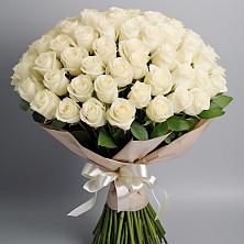 Букет 101 беля роза Белоснежка в Суворове