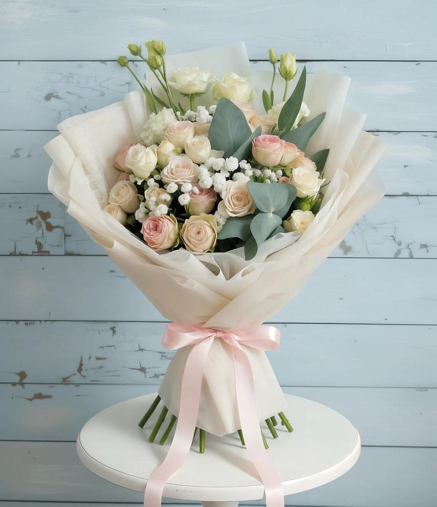 Букет цветов из: Розы и Лизиантусы в Суворове