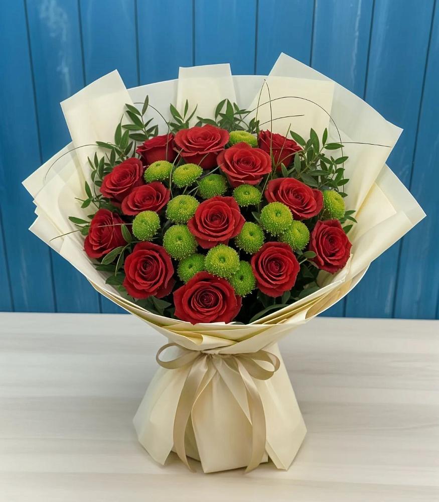 Букет цветов из: Розы и Хризантемы в Суворове